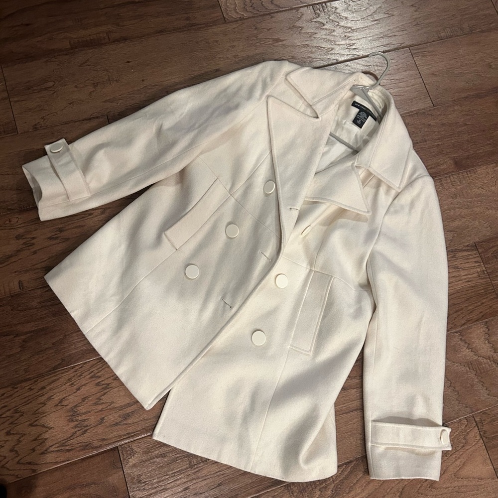 New York & Company Off-White Peacoat